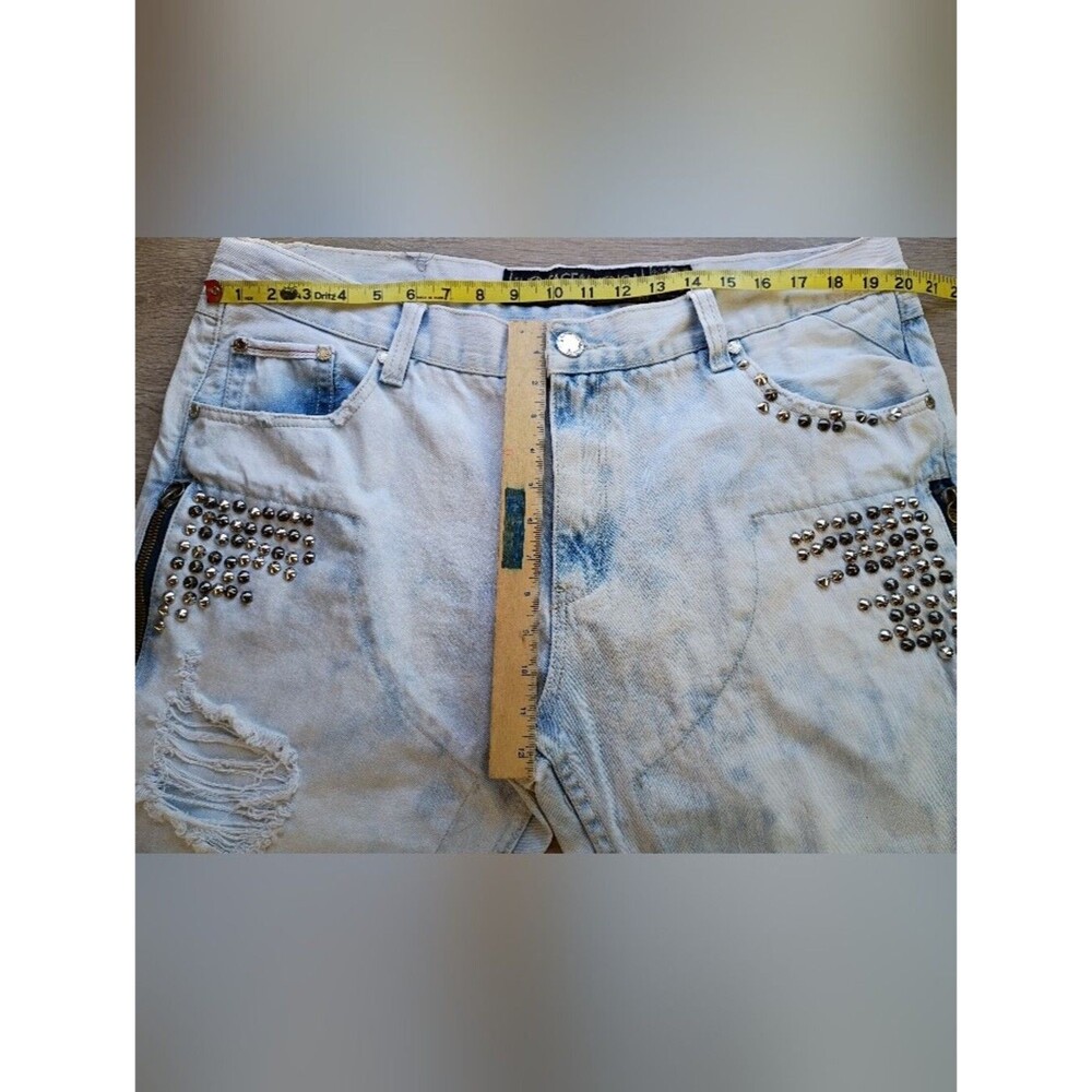 Heritage American Acid Washed Jeans Men's Sz 42/34 Straight Leg Distressed 1776 - Picture 10 of 14